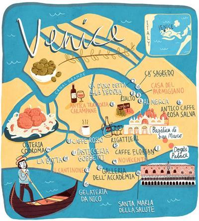 威尼斯手绘地图（威尼斯手绘地图高清）